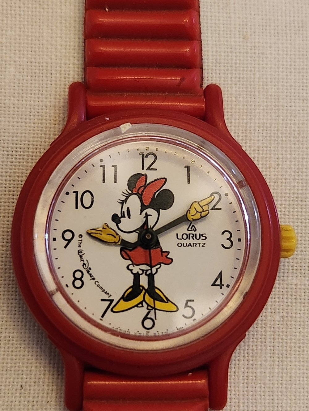 Vintage Lorus Minnie Mouse Watch, Red GUC